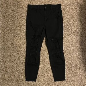 American Eagle Outfitters Distressed Black High Rise Jeans